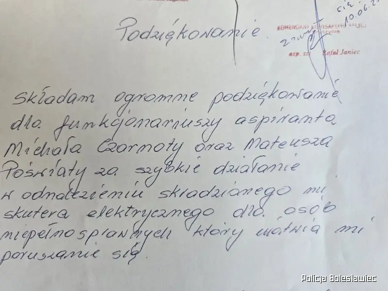 Podejrzany i podziękowanie