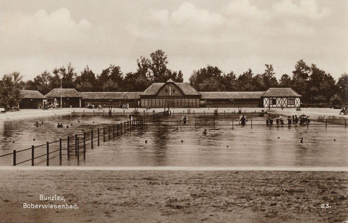 letnie baseny przy Bobrze w Bunzlau przed wojną
