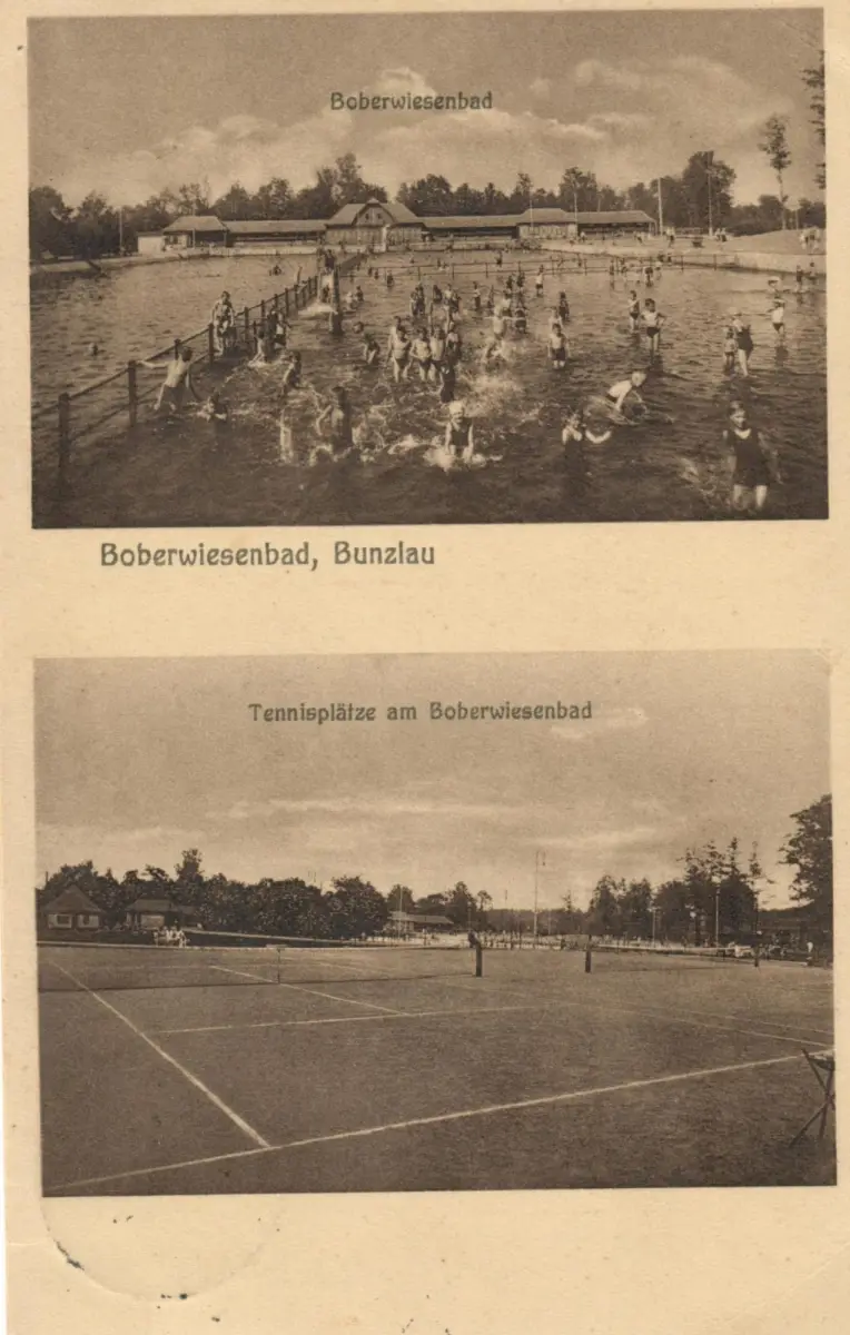 Outdoor pools by the Bóbr in Bunzlau before the war