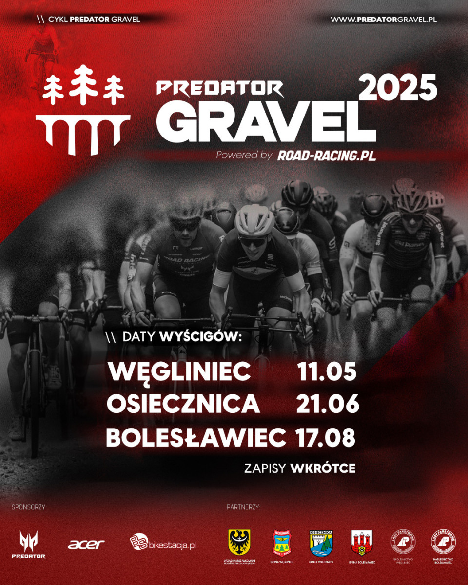 Plakat promujący imprezę PREDATOR GRAVEL