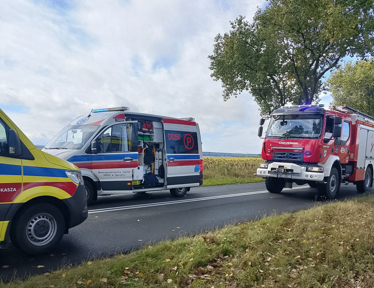 Dachowanie auta między Brzeźnikiem a Zabłociem