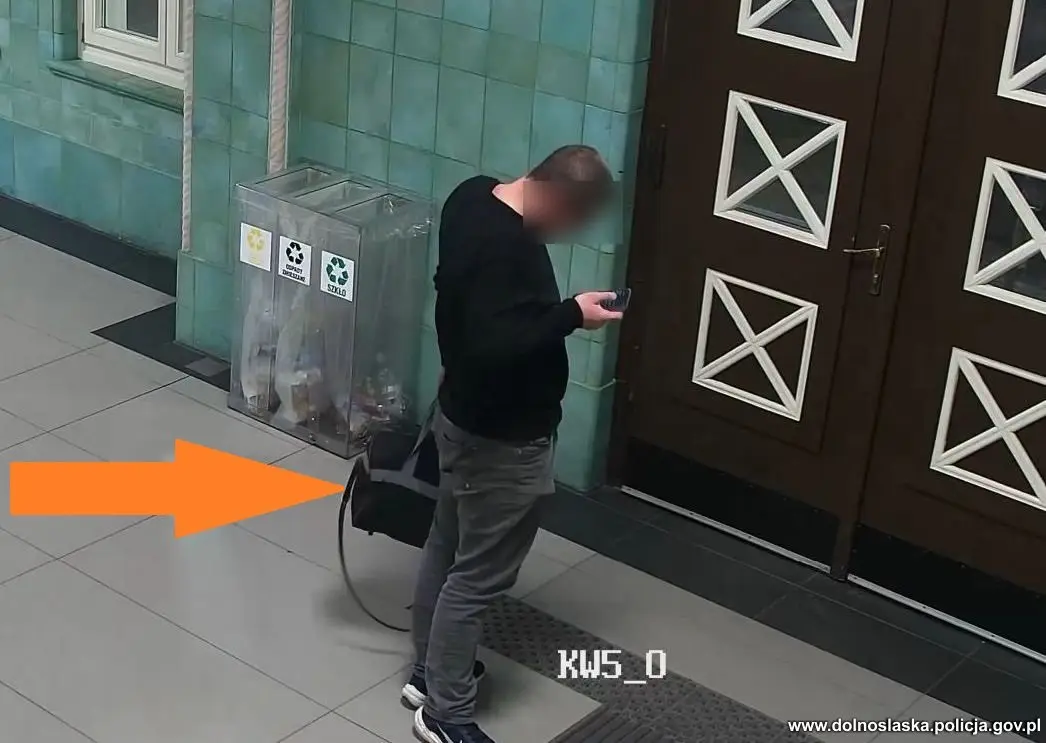 Pieniądze i podejrzany z torbą
