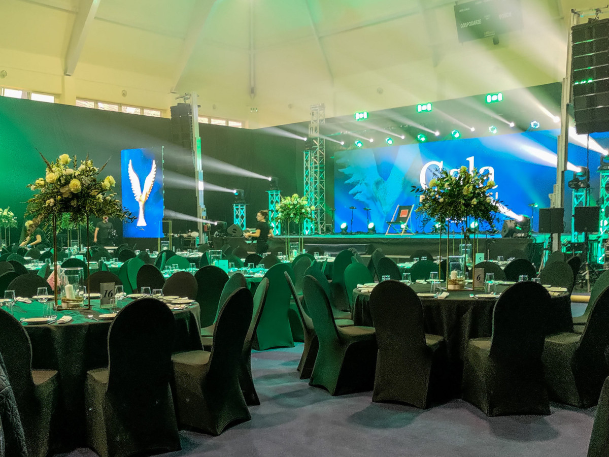 Sala bankietowa w sali sportowej I Liceum Ogólnokształcącego