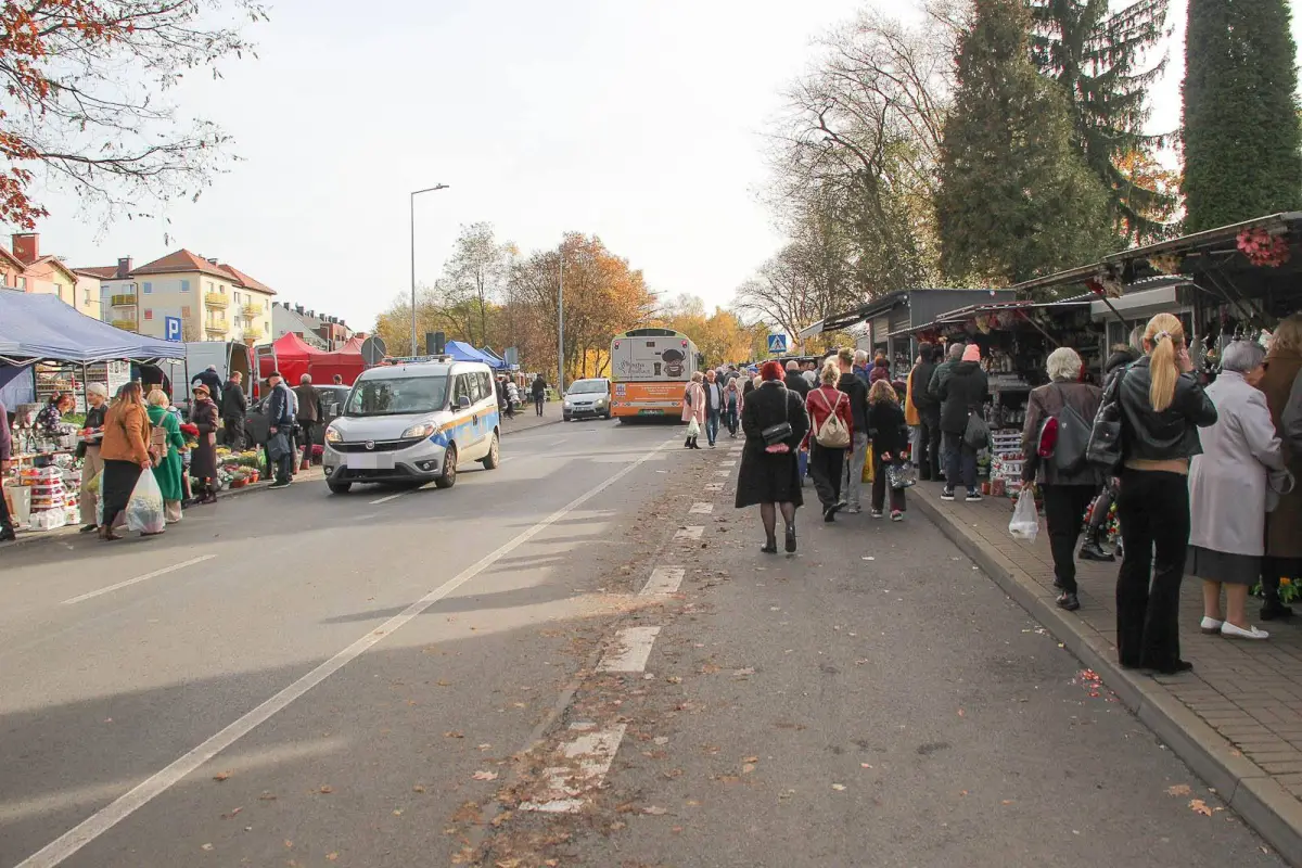 Crowds at the Bolesławiec Cemetery. People Visit Their Loved Ones’ Graves
