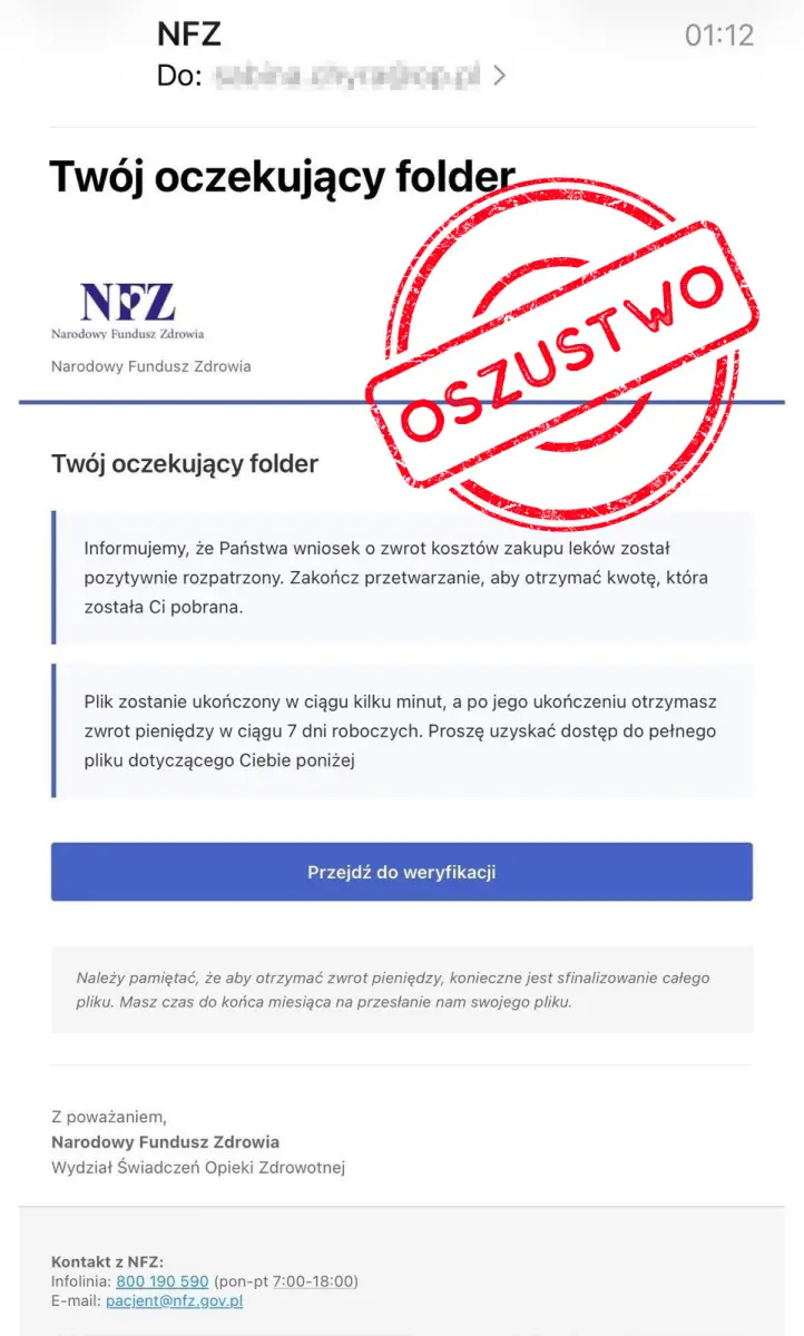 Mail od oszustów