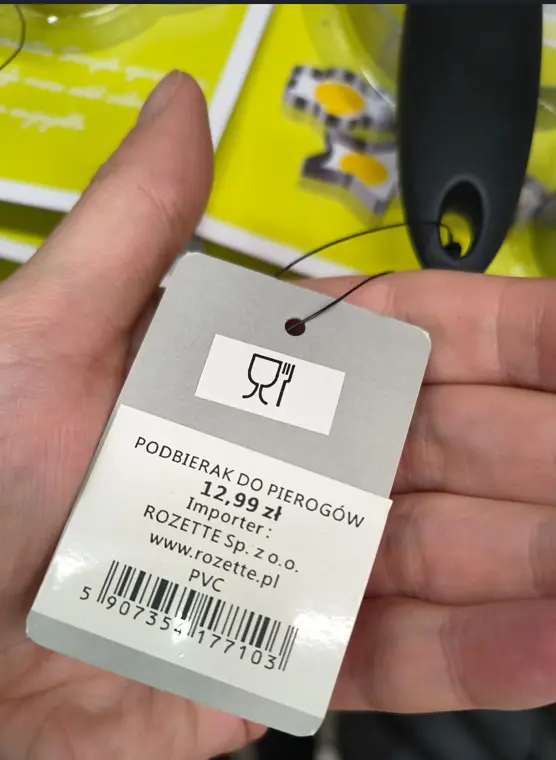 Podbierak z ostrzeżenia