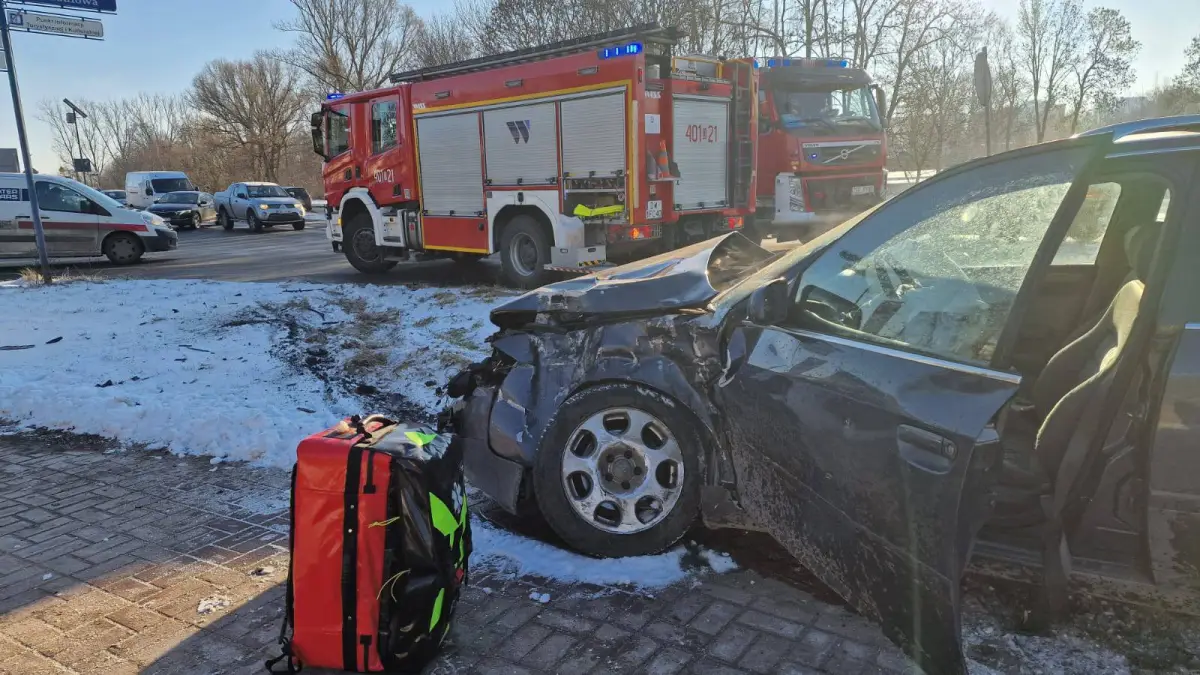 Kolizja koło KPP w Bolesławcu
