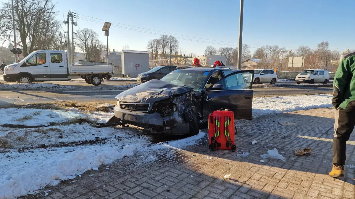 Kolizja koło KPP w Bolesławcu