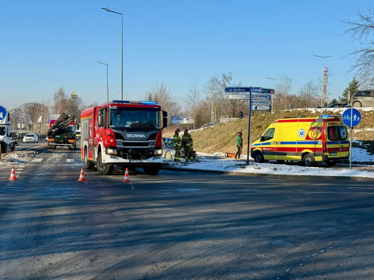Kolizja koło KPP w Bolesławcu