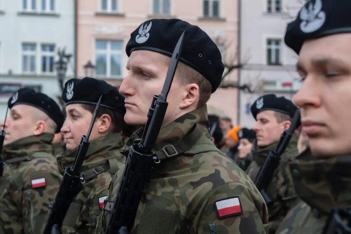 Przysięga wojskowa na bolesławieckim rynku