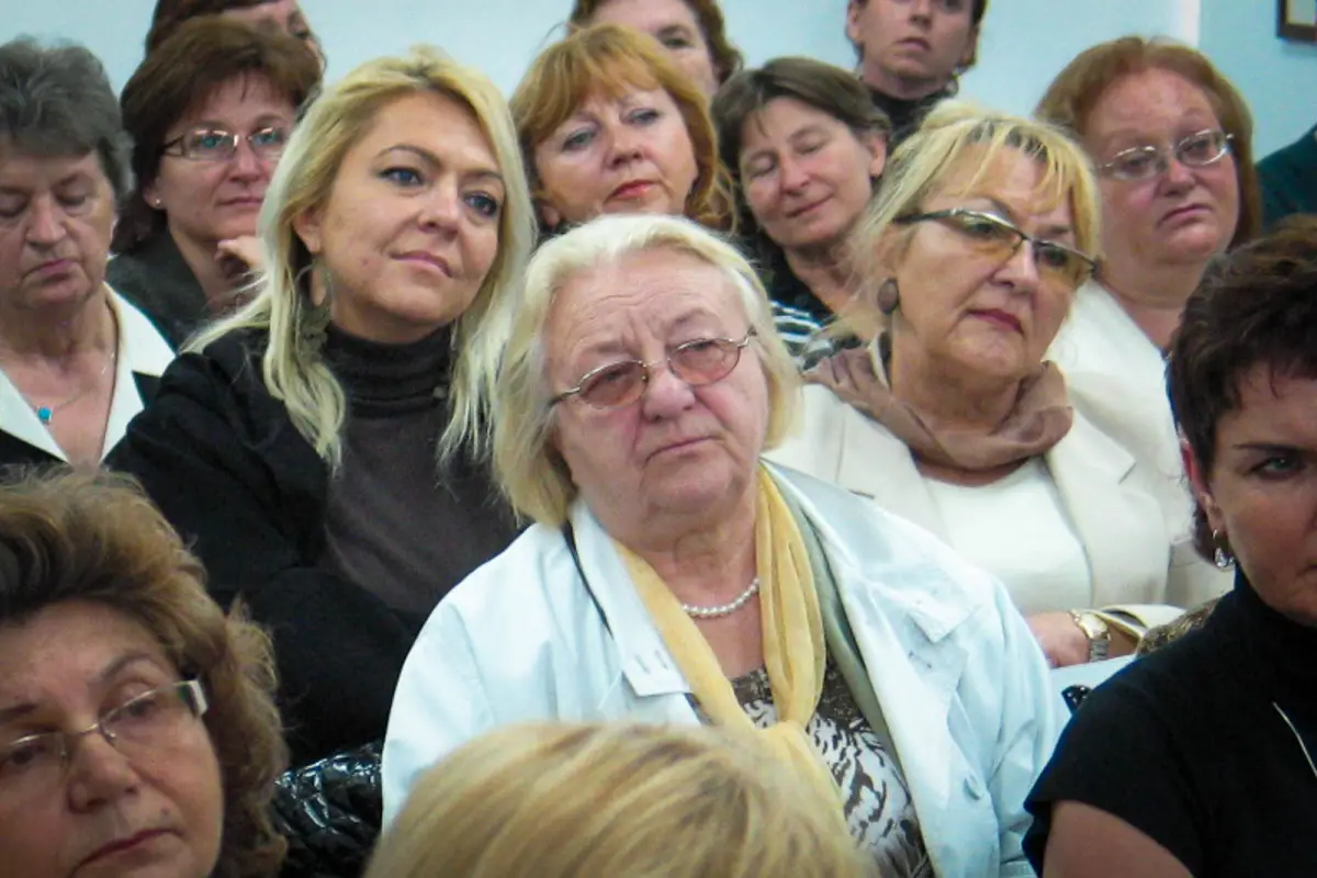 Eugenia Wolska na spotkaniu z Manuelą Gretkowską w 2009 roku