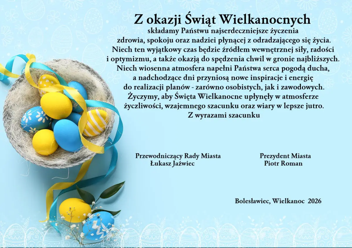 Życzenia wielkanocne od Miasta Bolesławiec