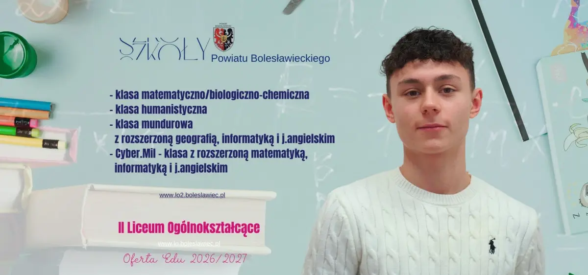 Infografika dot. oferty edukacyjnej II LO