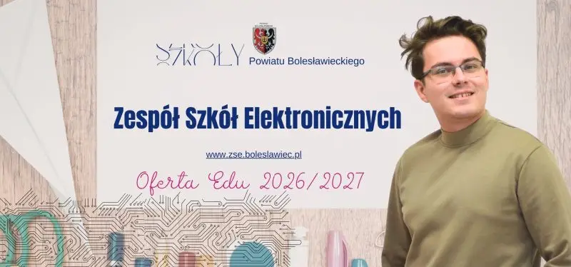 Infografika dot. oferty edukacyjnej ZSE w Bolesławcu