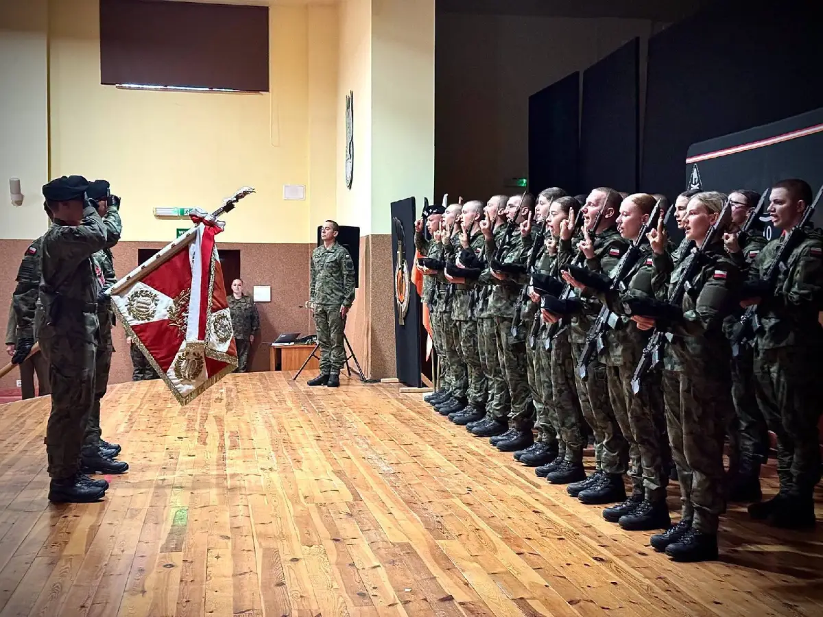Military oath ceremony at the 10th Armored Cavalry Brigade in Świętoszów