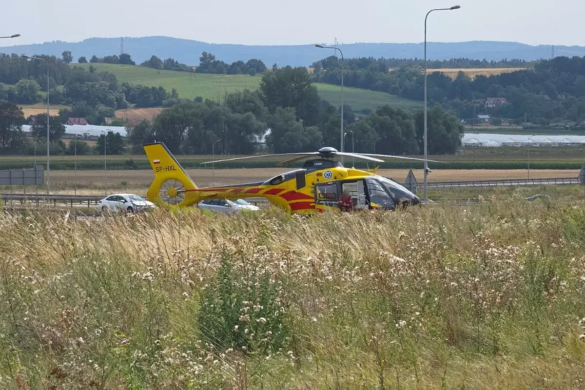 Wypadek na łączniku A4 z S3