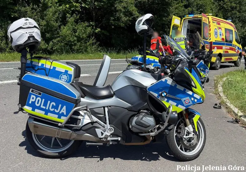 Wypadek motocyklisty