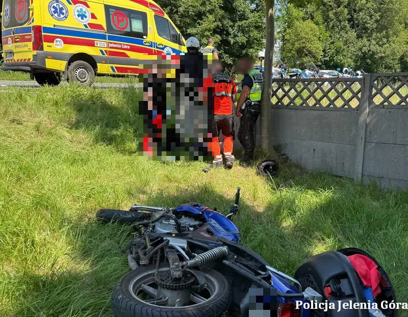 Wypadek motocyklisty