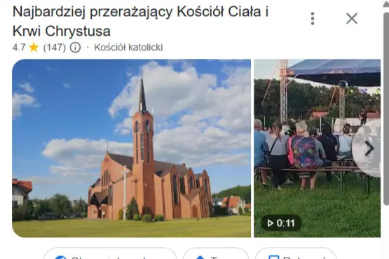 Zrzuty z map Google parafii Ciała i Krwi Chrystusa w Bolesławcu