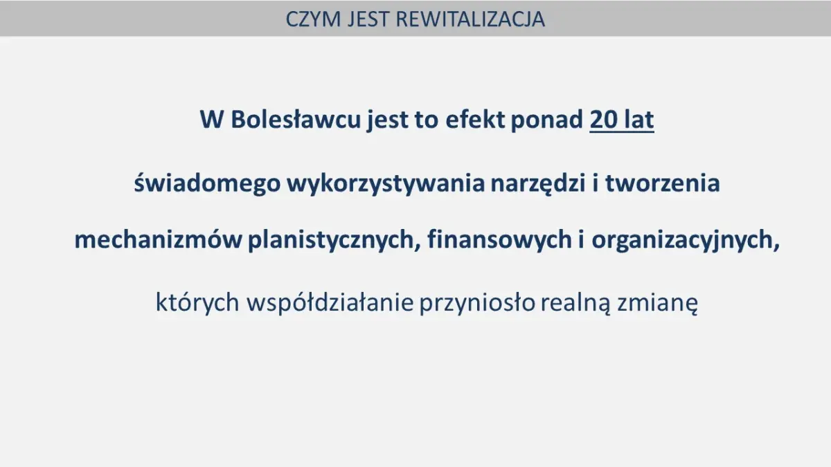 Prezentacja dotycząca rewitalizacji
