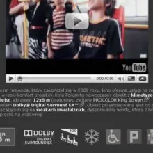 Zobacz zdjęcie: Kino posiada 12-metrowy ekran oraz system dźwięku Dolby. Oprócz tego m.in. klimatyzację czy windę dla osób niepełnosprawnych. Szczegóły są w dziale „O nas / Kontakt”