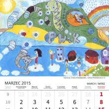 Zobacz zdjęcie: Amelia Modzelewska (SP nr 4) strona z kalendarza PWiK