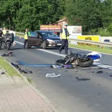 Zobacz zdjęcie: Motocyklista ranny po wypadku na wyjeździe na Zgorzelec