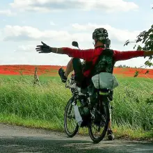 Zobacz zdjęcie: Małżeństwo z Raciborowic wybrało się nad morze. Na… rowerach