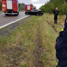 Zobacz zdjęcie: Volvo wjechało w Hondę na A18. Amerykanin z 500-zł mandatem