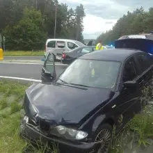 Zobacz zdjęcie: Wypadek na A18, dwie osoby ranne