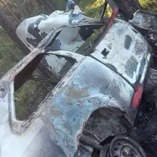 Zobacz zdjęcie: Spalone auto straszy w lesie między Parową a Starym Węglińcem