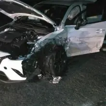 Zobacz zdjęcie: Kolizja przy zjeździe z A18. Audi zderzyło się z Mazdą