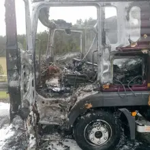 Zobacz zdjęcie: Pożar samochodu ciężarowego na A4