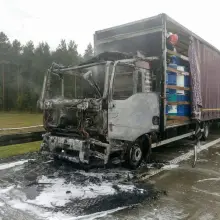 Zobacz zdjęcie: Pożar samochodu ciężarowego na A4