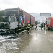 Zobacz zdjęcie: Pożar samochodu ciężarowego na A4