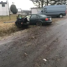 Zobacz zdjęcie: Wypadek w Mierzwinie. Zderzyły się dwa Audi, jedna osoba ranna