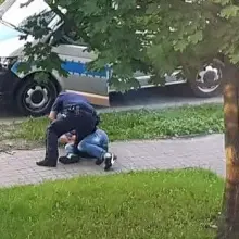 Zobacz zdjęcie: Pościg za pijanym Słoweńcem na ulicach Bolesławca. Na zdjęciu zatrzymany Chorwat