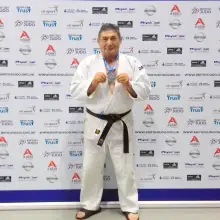 Zobacz zdjęcie: Edward Spraski ze srebrnym medalem Mistrzostw Europy Weteranów w judo