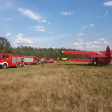 Zobacz zdjęcie: Samoloty gaśnicze tankowały wodę na lądowisku w miejscowości Gozdnica.