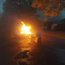 View photo: Car burned down in Iwiny