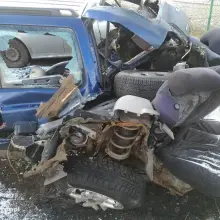Zobacz zdjęcie: Subaru po wypadku koło Wykrot