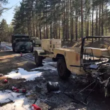 Zobacz zdjęcie: Zderzenie i pożar pojazdów US Army