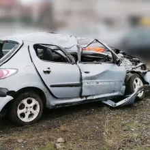 Zobacz zdjęcie: Wrak po wypadku na trasie Kliczków - Bolesławiec