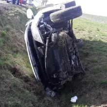 Zobacz zdjęcie: Wypadek na A4. Auto trzy razy dachowało