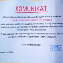 Zobacz zdjęcie: Komunikaty Zarządu Spółdzielni SENIOR na klatkach