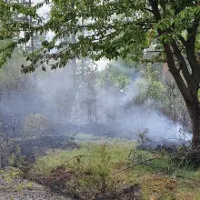 View photo: Fire service operation in Iwiny (Warta Bolesławiecka municipality, Bolesławiec County)