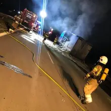 Zobacz zdjęcie: Akcja straży pożarnej na A18