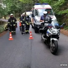 Zobacz zdjęcie: Akcja służb w Jeleniej Górze. Auto wjechało w drzewo i stanęło w ogniu