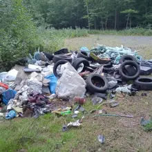 Zobacz zdjęcie: Dzikie wysypisko między Lubkowem a Wilczym Lasem (gmina Warta Bolesławiecka, powiat bolesławiecki)