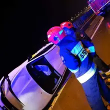Zobacz zdjęcie: Akcja straży pożarnej na rozwidleniu A4 i A18